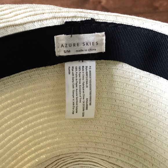 Azure Skies Pelham Straw Hat- S/M - Picture 6 of 6